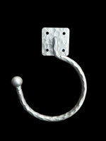 Rustic Farmhouse Hammered Iron Open Towel Ring BHR55
