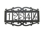Classic Spanish Style Horizontal Wrought Iron Address Plaque Standard 5 Number APHS15 - Bushere & Son Iron Studio Inc.