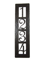 Rustic Custom Hammered Wrought Iron Address Plaque Vertical APV24 (4number) - Bushere & Son Iron Studio Inc.