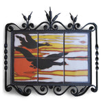 California Tile Geese Sunset Wrought Iron Wall Plaque - Bushere & Son Iron Studio Inc.