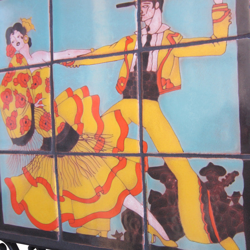 California Tile Glendale Dancers Wrought Iron Wall Plaque - Bushere & Son Iron Studio Inc.