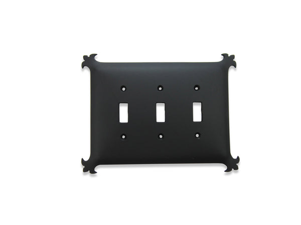 EP3 series Spanish revival rustic wrought iron triple switch plate