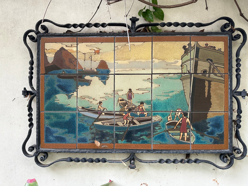 RTK Boats and Swimmers California Tile Mural  SGM5