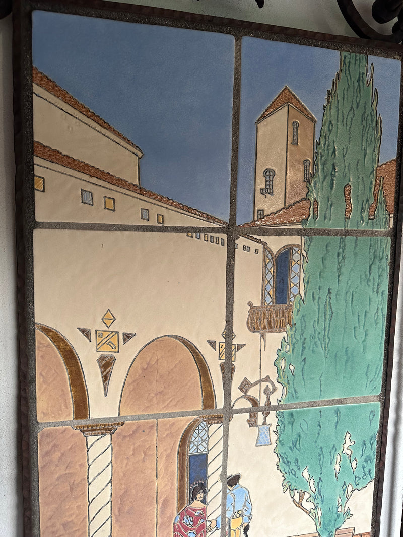 Vintage Gladding McBean Spanish Courtyard Mural  SGM33