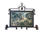 Spanish Church & Eucalyptus Tree Tile Wrought Iron Wall Plaque