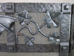 Gothic mission style bat wrought iron fireplace screen - Bushere & Son Iron Studio Inc.