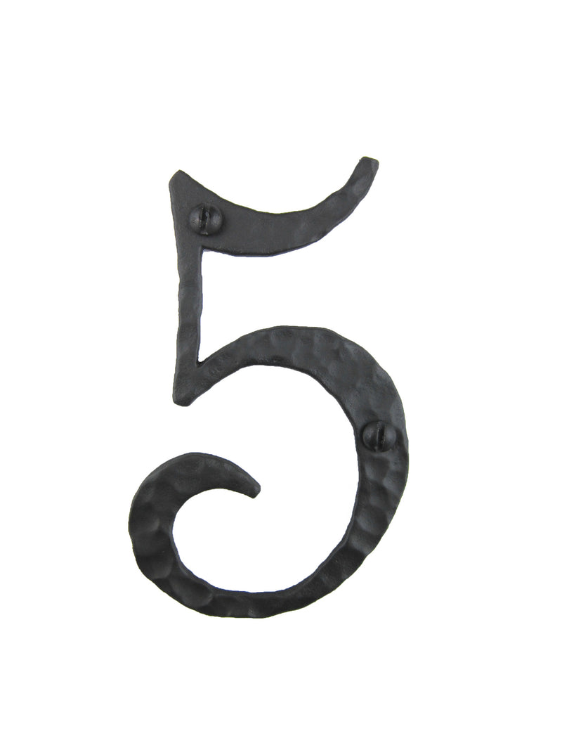 Spanish Mediterranean Rustic Hammered Wrought Iron Address House Numbers AN