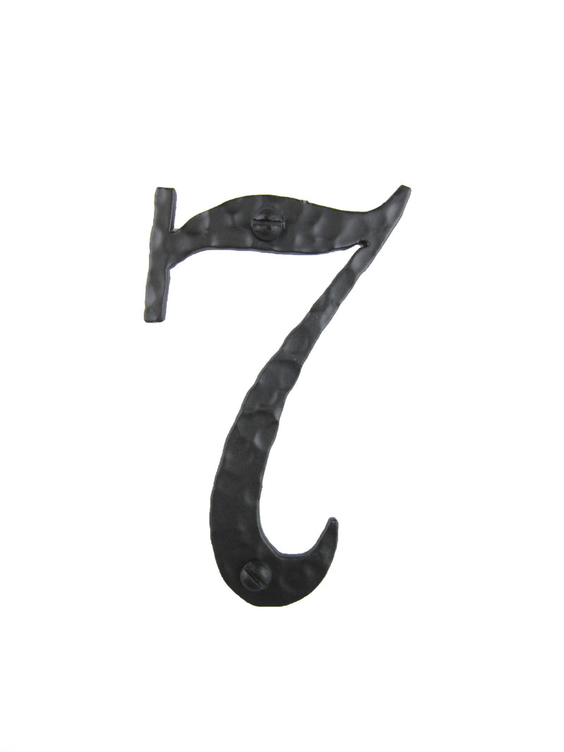 Spanish Mediterranean Rustic Hammered Wrought Iron Address House Numbers AN - Bushere & Son Iron Studio Inc.