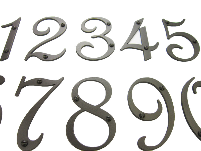 Classic Spanish Style Vertical Iron Address Plaque 4 number APVS14 - Bushere & Son Iron Studio Inc.