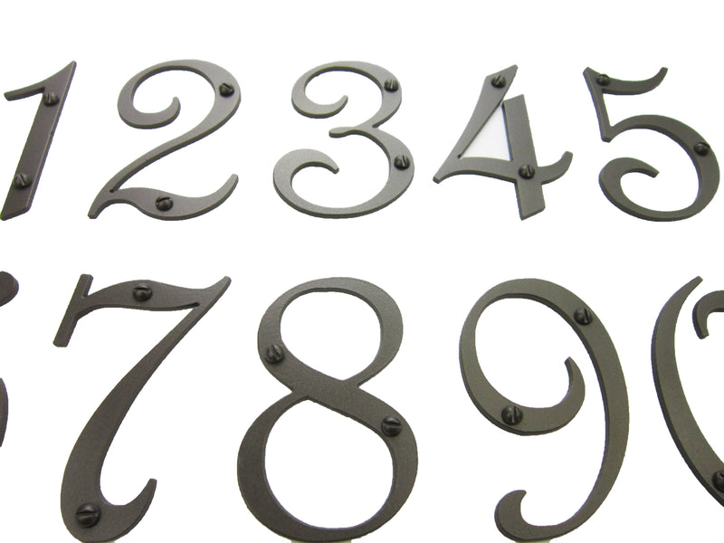 Classic Spanish Style Horizontal Wrought Iron Address Plaque Standard 3 Number APHS13 - Bushere & Son Iron Studio Inc.