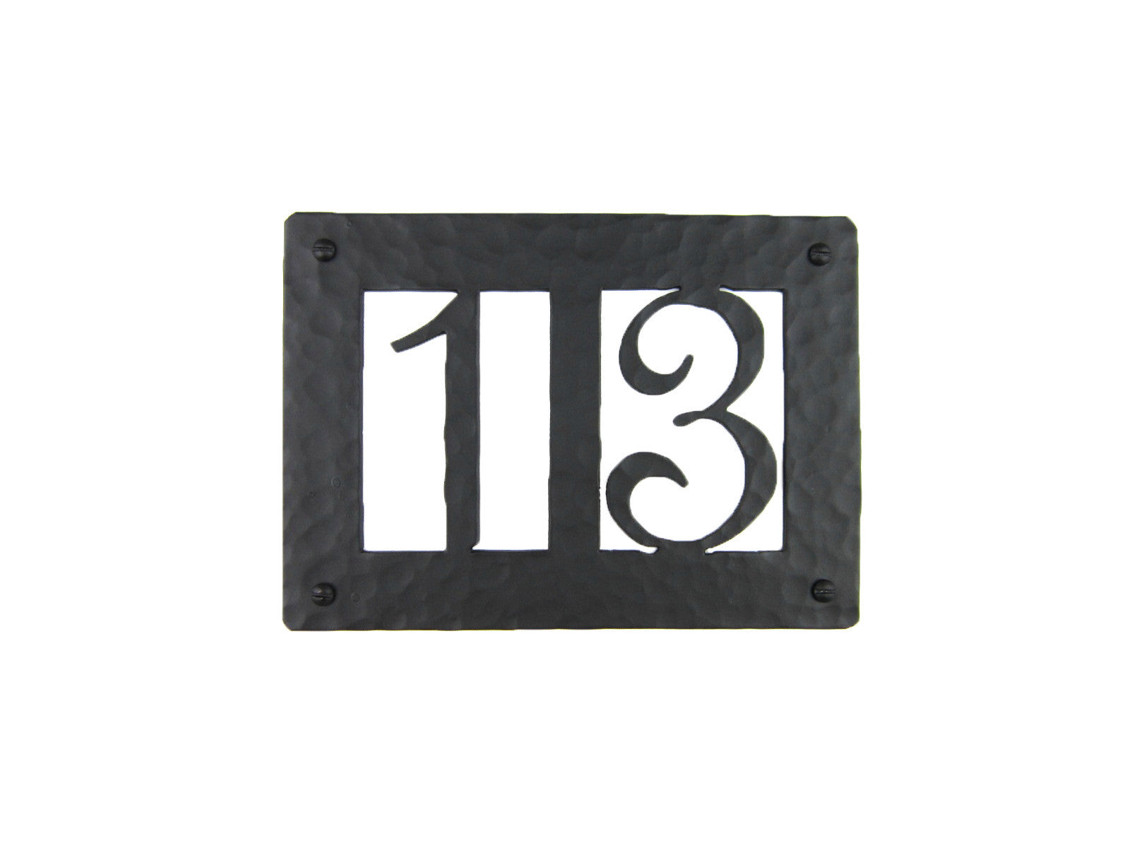 Rustic Hammered Iron Address Plaque Horizontal APH22 (2number)