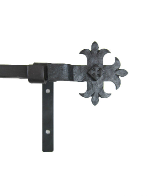 CRP8 Spanish Revival cross curtain rod hardware complete window package - Bushere & Son Iron Studio Inc.