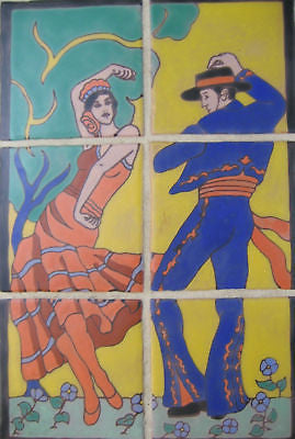 California tile Taylor dancers in wrought iron frame - Bushere & Son Iron Studio Inc.