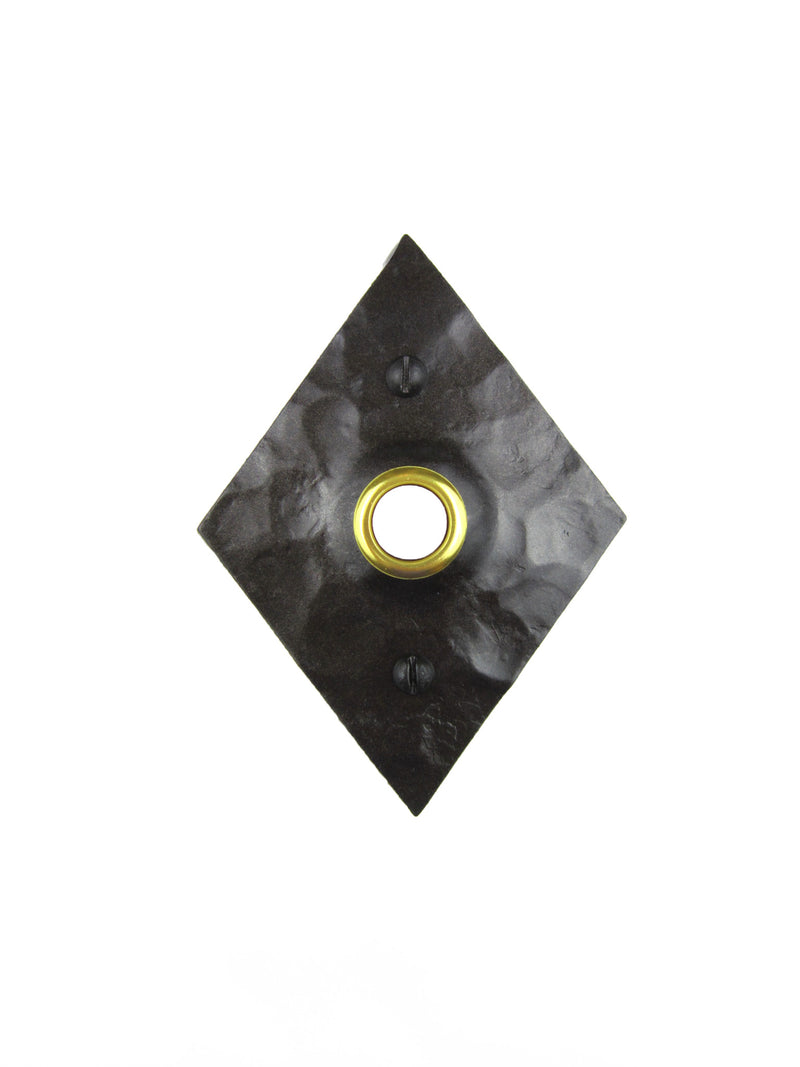 Rustic Hammered Diamondback Iron Doorbell Cover D4 - Bushere & Son Iron Studio Inc.