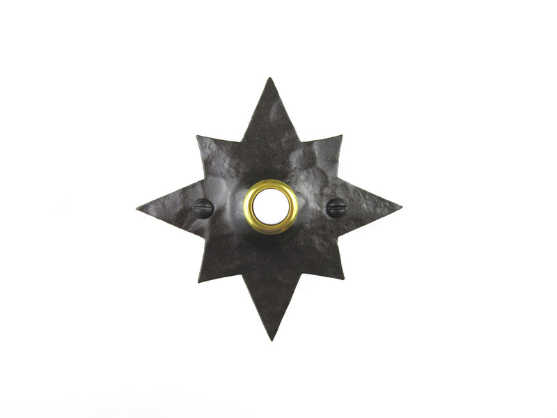 Rustic Hammered Star Wrought Iron Doorbell Cover D5 - Bushere & Son Iron Studio Inc.