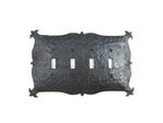 Rustic Mediterranean Iron Switch Plate Cover 4 Toggle Quad EPH141 - Bushere & Son Iron Studio Inc.