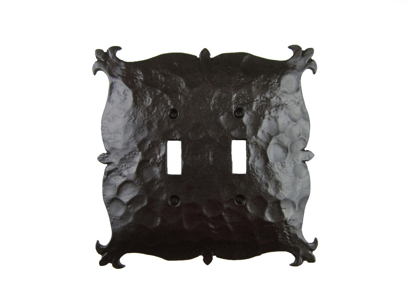 Mediterranean Rustic Iron Double Switch Plate Toggle EPH14 - Bushere & Son Iron Studio Inc.