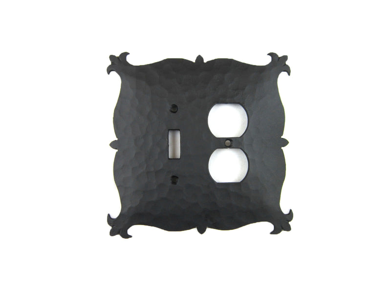 Mediterranean Rustic Iron Switch Plate Toggle Duplex EPH16 - Bushere & Son Iron Studio Inc.
