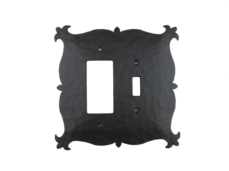 Mediterranean Rustic Iron Switch Plate Toggle/GFI EPH17 - Bushere & Son Iron Studio Inc.