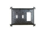Rustic Spanish Revival Hammered Iron Switch Plate Cover Triple Variety EP3 - Bushere & Son Iron Studio Inc.