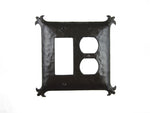 Spanish Revival Hammered Iron Double Switch Plate Duplex/GFI EPH39 - Bushere & Son Iron Studio Inc.