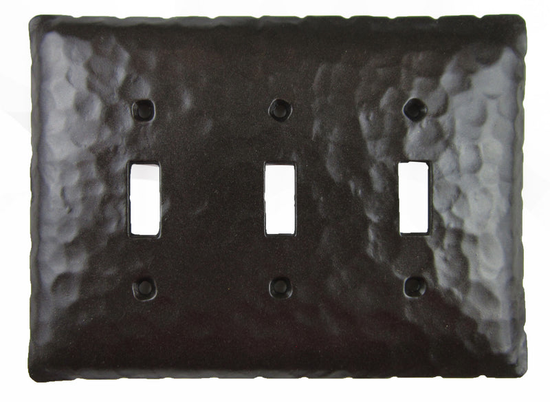 Rustic Rancho Iron Triple Switch Plate Toggle EPH431 - Bushere & Son Iron Studio Inc.