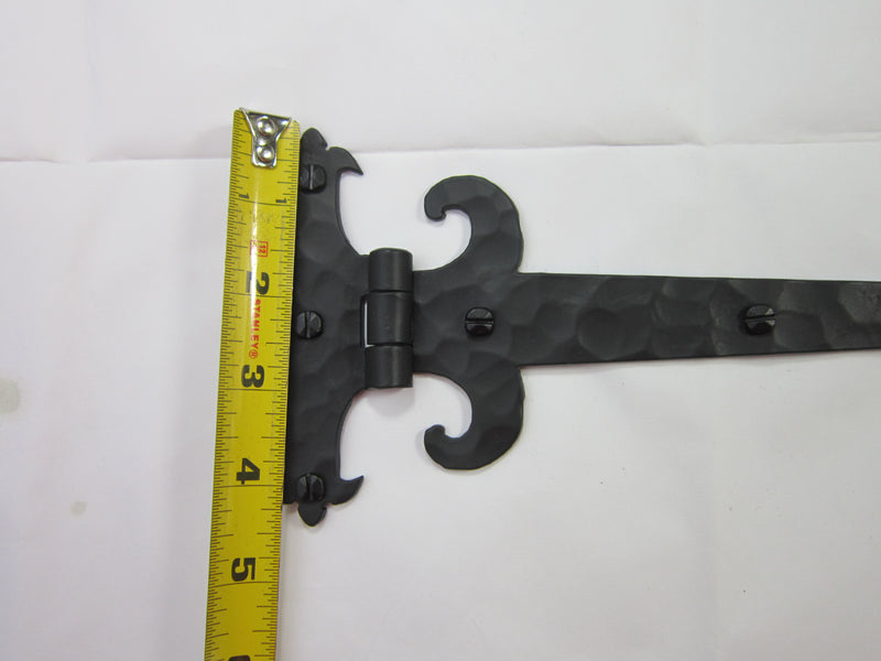 Spanish Fleur De Lis Hammered Cabinet Hinge Long Flush CH2 - Bushere & Son Iron Studio Inc.