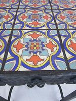 Spanish Revival La Brea Series 3 California Tile And Iron End Table - Bushere & Son Iron Studio Inc.