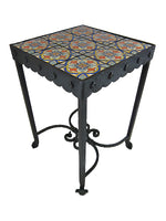 Spanish Revival La Brea Series 3 California Tile And Iron End Table - Bushere & Son Iron Studio Inc.