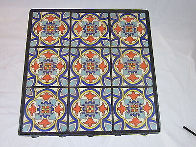 Spanish Revival La Brea Series 3 California Tile And Iron End Table - Bushere & Son Iron Studio Inc.
