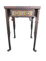 Spanish Revival California Tile & Wrought Iron End Table - Bushere & Son Iron Studio Inc.