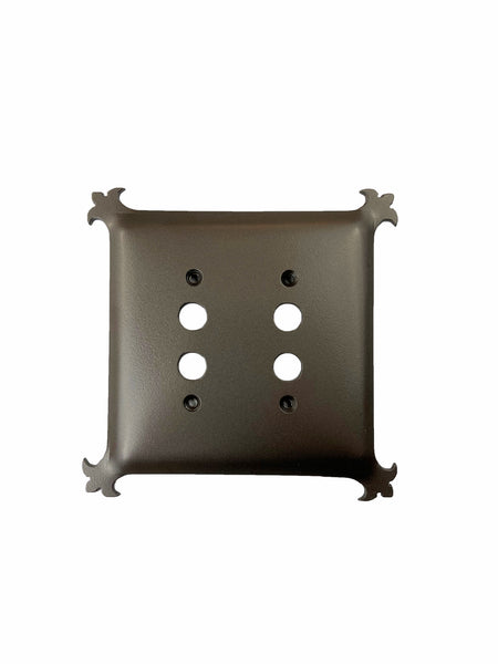 Classic Spanish Revival Hammered Iron Double Switch Plate Push Button ...