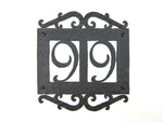 Rustic Spanish Style Custom Hammered Wrought Iron Address Plaque APH12 - Bushere & Son Iron Studio Inc.