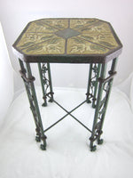 Organic wrought iron and malibu style tile hex table - Bushere & Son Iron Studio Inc.