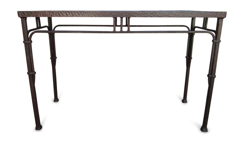 Arts & Crafts Raven Tile and Wrought Iron Entry Table - Bushere & Son Iron Studio Inc.